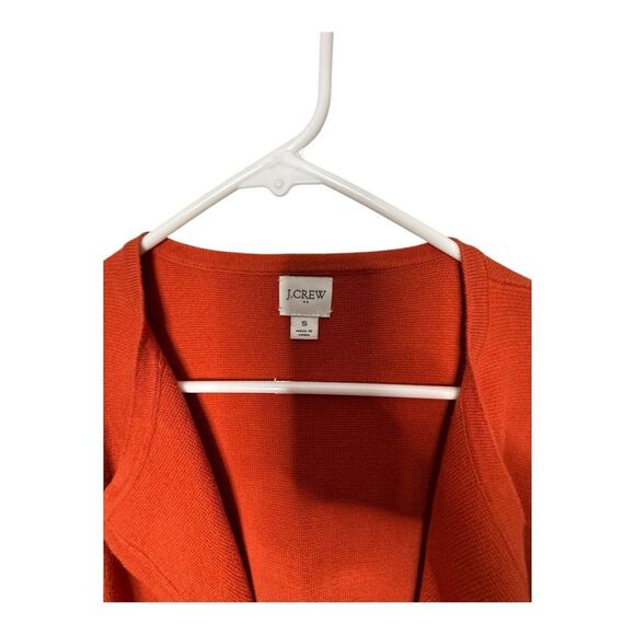 J Crew Womens Vanessa Sweater Jacket Open Front Blazer Size S Orange Cotton - Picture 3 of 8